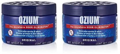 Ozium Natural Car Freshener Blocks Smoke & Odor Eliminator 8oz (226g) Gel for Home, Office and Car Air Freshener, Scent (2 Pack) [CAT_5714]
