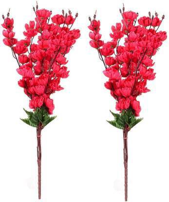 Ryme Beautiful Dark Pink Orchid (9 Stick Pack Of 2) Pink Orchids Artificial Flower