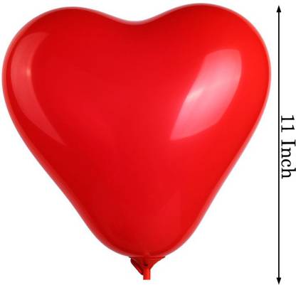 JAMBOREE Solid RED HEART SHAPED Pure Latex Heart Shaped Red Balloons Balloon