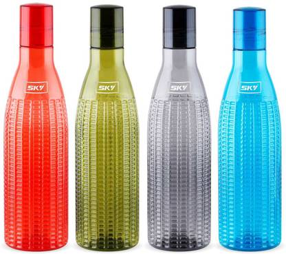 Sky Aqua Unbreakable PET Water Bottle, Set of 4, 1000 ml Bottle