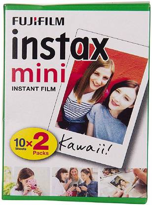 FUJIFILM Instax Mini Picture Format Film -Value Pack 40 Shots Films (White) With 10 Pack of Mini Frames Film Roll