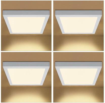 Happy Selling 22 Watt LED Warm-White Square Surface Panel Lights (Pack of 4) Ceiling Light Ceiling Lamp