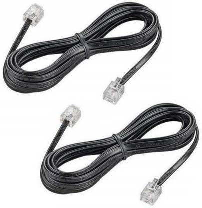 RIVER FOX Ethernet Cable 3 m 3 Meter Telephone Wire RJ11 2 Core Telephone Line Cable - Pack of 2