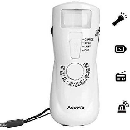 Accevo Hand Crank Radio Flashlight FM Radio