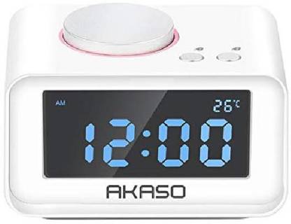 Akaso Alarm Clock Radio, Digital Alarm Clock 12/24H with Dual Alarm Clock FM Radio