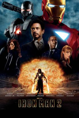 ARTISTIC MOVIE POSTER | Iron Man 2 MOVIE Poster for Room and Office (Matte paper 250 GSM, 12 X 18 Inch, Rolled, Multi colour, Laminated) Paper Print