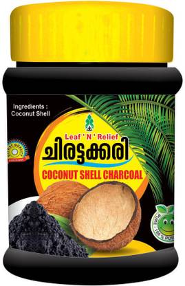 Leaf N Relief Chirattakkari - Coconut Shell Charcoal Powder - 100 gm Teeth Whitening Kit