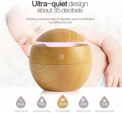 Kashtabhanjan enterprise Floral Automatic Spray, Aroma Oil, Diffuser Air Purifier | Wood HUMIDIFIER Round Electric USB Mini Humidifier Aroma Oil Diffuser Air Humidifier Office Decor Ultrasonic Cool Mist Humidifier with Wood Grain Design for Office, Room, Spa