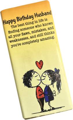 Chocoworld Happy Birthday Husband - Personalised Chocolate Bar - Premium Handcrafted Chocolates - 75 gms Truffles