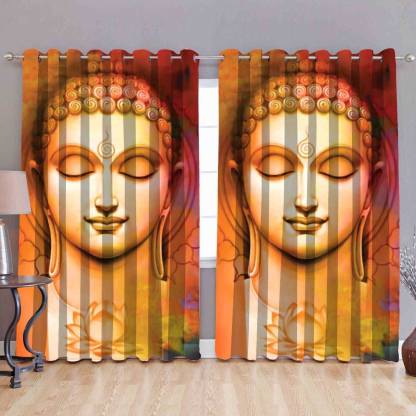 BLENZZA DECO 152 cm (5 ft) Polyester Semi Transparent Window Curtain (Pack Of 2)