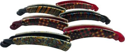 Utkarsh (Pack Of 6) Premium Quality ( 9cm )Long Multicolor Banana Clip