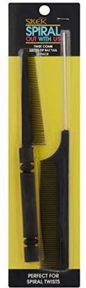 Sleek Firstline Metal Tip - Rat Tail Twist Comb, 2 Pack