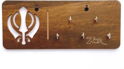 7CR Khanda Key Holder (WB) Wood Key Holder