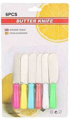 Bridge2Shopping 6 Pc Steel Knife Set Stainless Steel Butter Knife Set, 6 Pieces, Multicolor