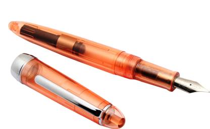 Ledos Stylish 992 Demonstrator With Converter Fine Nib Saffron Orange Fountain Pen