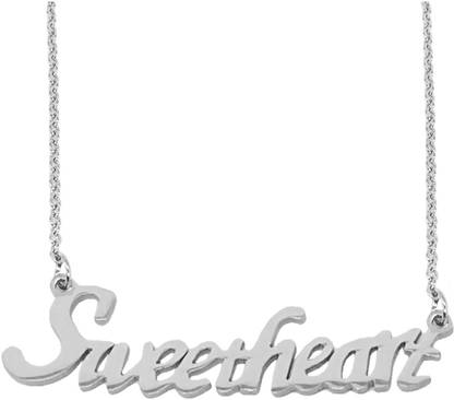 Shiv Jagdamba SWEETHEART Pendant for Girl and Women SWEETHEART Name Pendant for Girl Silver Stainless Steel Pendant
