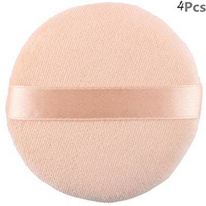 A 1 Top 4 PCS Powder Puff For Face Powder, Makeup Puffs For Loose Powder Liquid Foundation Smooth Application Fit In Compact Container Case 2" X 2"