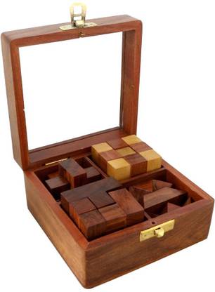 Chota Kingdom 4-in-One Wooden Puzzle Games Set 3D Puzzles for Teens and Adults