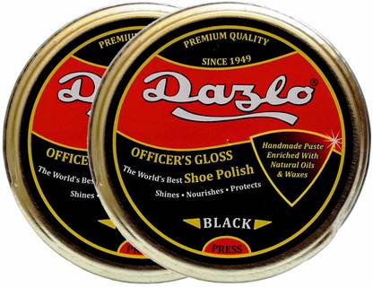 DAZLO Handmade Shoe Polish (2×40g) - Black Leather Shoe Wax Polish