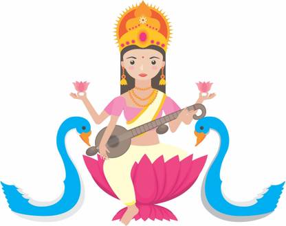 HD RAPID DESIGN 91.44 cm "cute Lakshmi ji " Decorative Wall Sticker (24 inch x 36 inch) Self Adhesive Sticker
