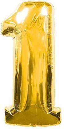 Juneja Enterprises Solid Golden ' 1 ' Numerical Foil Balloon