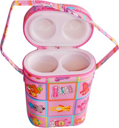 PIKIPOO Presents Portable Infant Feeding Milk Food Bottle Thermal Warmer Bag Storage Holder (Up to 240 ml x 2 bottles)for 2 slim shape bottle