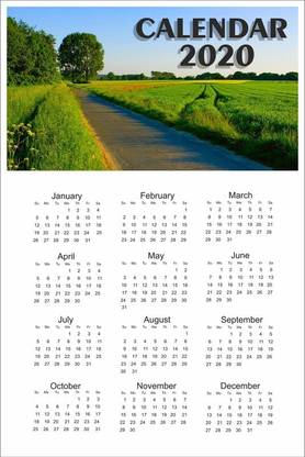 Allcarty Green Road Calender 2020 Wall Calender 2020 Wall Calendar