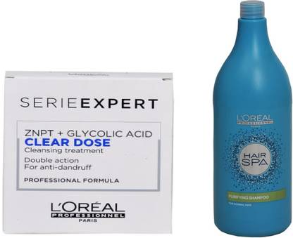 L'Oréal Paris SERIE EXPERT ZNPT + GLYCOLIC ACID Clear Dose Cleansing Treatment + Hair Spa Purifying Shampoo 1.5l