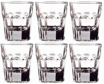 Steklo (Pack of 6) Crystal Clear Shot Glass for Drinking Vodka Glass Set Shot Glass