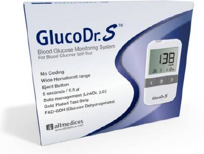 GLUCO DR. S GLUCO DR S GOLD PLATED BLOOD GLUCOSE MONITOR MACHINE Glucometer