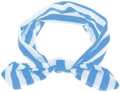 Power Up Baby Girls Kids Cute Bow Headband Stripe Hairband Turban Soft Headwear Accessories (Blue) Head Band  (Blue)