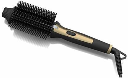 Tru Beauty 2-In-1 Hot Styling Brush, Ionic Tourmaline Barrel, 2 Heat Settings, Swivel Cord - Black/Gold