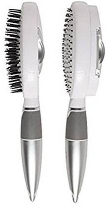 Qwik-Clean Self Cleaning Hair Brush - Easy Clean Detangle Brush or Comb - Retractable Brush Detangler for Wet or Dry Hair - Adults & Kids - by Qwik Clean - (White)