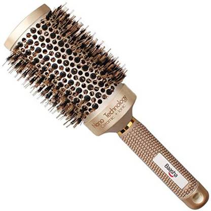 Baasha Extra Large Round Brush 3 Inch, Hair Brush With Boar Bristle, Dry Round Brush for Long Hair, Boar Bristles Round Brush For Blow Drying, Large Ceramic Brushes for Curly Hair, Ceramic Round Barre