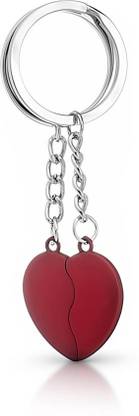 Devora Red Magnet Broken Heart Keychain for Beautiful Couple Key Chain
