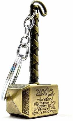 Harmony Marvel Metal Thor Hammer Keychain (Golden) Key Chain