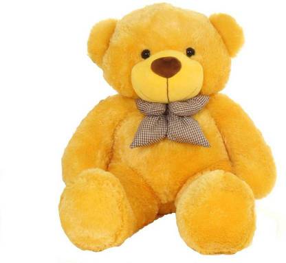 Omex TEDDY BEAR 3 Feet Stuffed Spongy Hugable Cute Teddy Bear Cuddles Soft Toy For Kids Birthday / Girls Lovable Special Gift High Quality (Yellow Color) - 91 cm (Yellow) - 91 cm  (Yellow)  - 0.5 inch