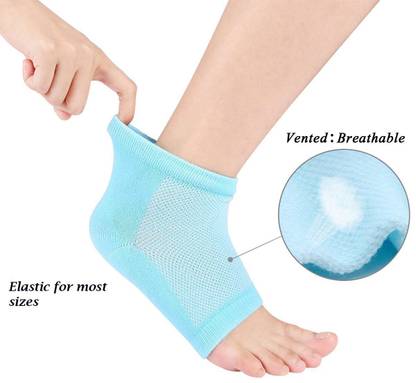 infinity deal CX89 Silicone Gel Heel Socks For Dry Hard Cracked Heels Repair(BLUE) Heel Support