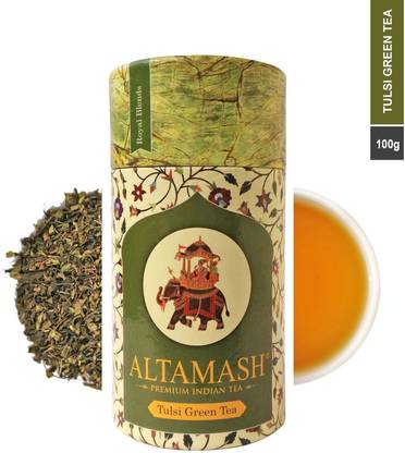 ALTAMASH Tulsi Green Tea 100 Grams/ Tulsi Green Tea For Weight Loss Tulsi Green Tea Plastic Bottle