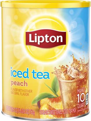 Lipton Sweetened Tea Mix ( Imported ) Peach Iced Tea Tin