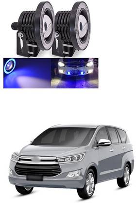 PRTEK High Power 3.5" Projector Universal White LED Fog Light COB Blue Halo Angel Eye Rings DRL Driving Bulbs DC 12V A241 Fog Lamp Car LED for Toyota (12 V, 12 W)