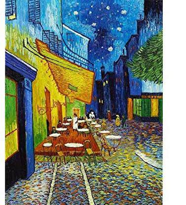 Decorshala Cafe Terrace Night By Vincent van Gogh Popular People Sticker ( 38 x 25 cms )