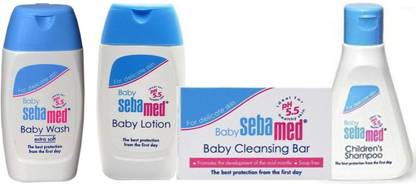 Sebamed Combo Specially For New Born Baby's , Baby Lotion 50ml, Baby Wash Extra Soft 50ml, Baby Shampoo 50ml, Baby Soap 100g
