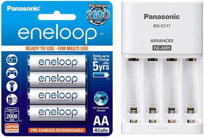 Panasonic Battery Eneloop 2100 Mah AA Battery + Advanced Battery Charger  Camera Battery Charger