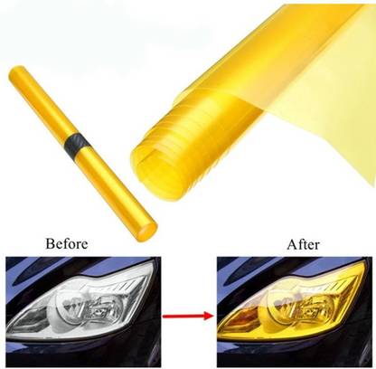 EliteAuto 30x60cm Transparent yellow Colored DIY Headlight/Tail Light/Fog lamp Tint Film/fog Film for all cars Headlight Vinyl Film