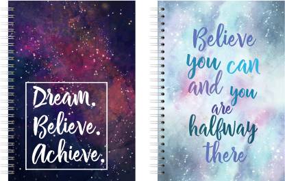 Lauret Blanc Combo A5 Unruled Spiral Diary Notebook Journal- 90 GSM, 150 Plain Pages each, Pack of 2 A5 Diary Unruled 150 Pages