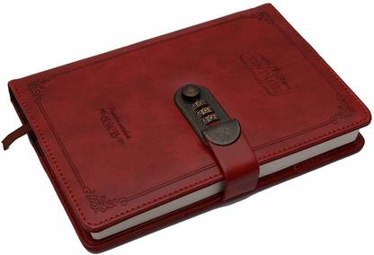 Store2508 Novelty Diary Notebook with Number Combination Lock & PU Leather Cover Regular Diary Yes 230 Pages