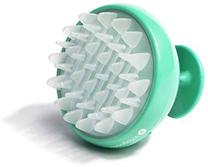 Vitagoods Scalp Massaging Shampoo Brush - Handheld Vibrating Massager, Water-Resistant Device - Lucite Green