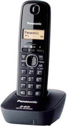 Panasonic Single Line 2.4 KX-TG3411SX Digital Cordless Phone (Black) Cordless Landline Phone