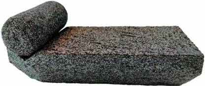 EyeonBay Portable Ammikallu or Grindstones Hand Grinder 9 X 5 Inches, Small size Stoneware Masher